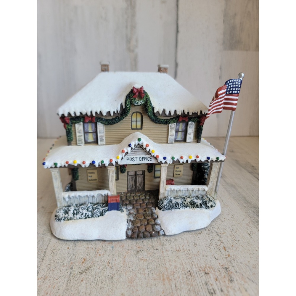 Hawthorne Village Post office Vintage Village accessory Xmas American flag